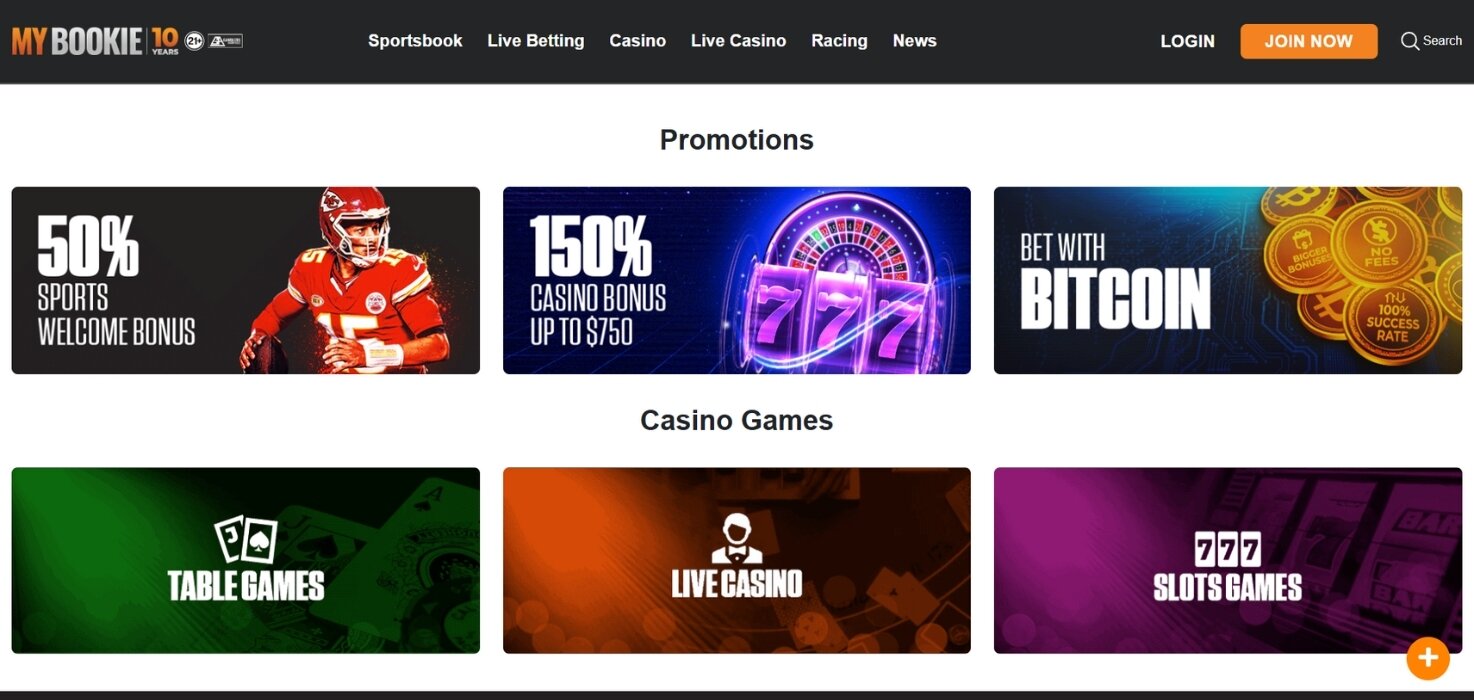 MyBookie.ag review: Sportsbook interface on desktop.